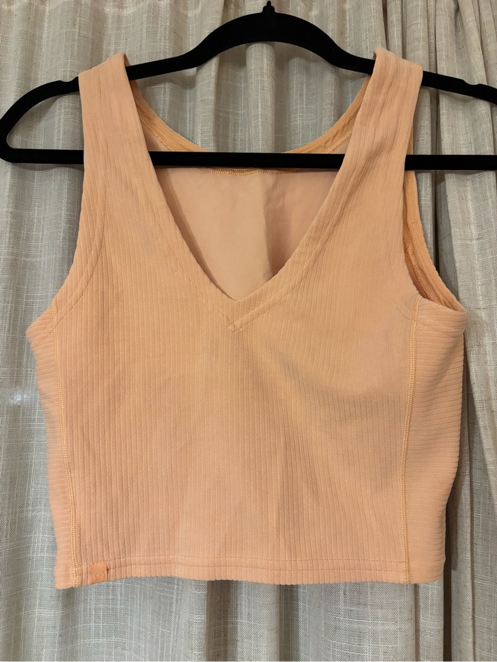 lululemon athletica Peach Ribbed V-Neck Crop Tank